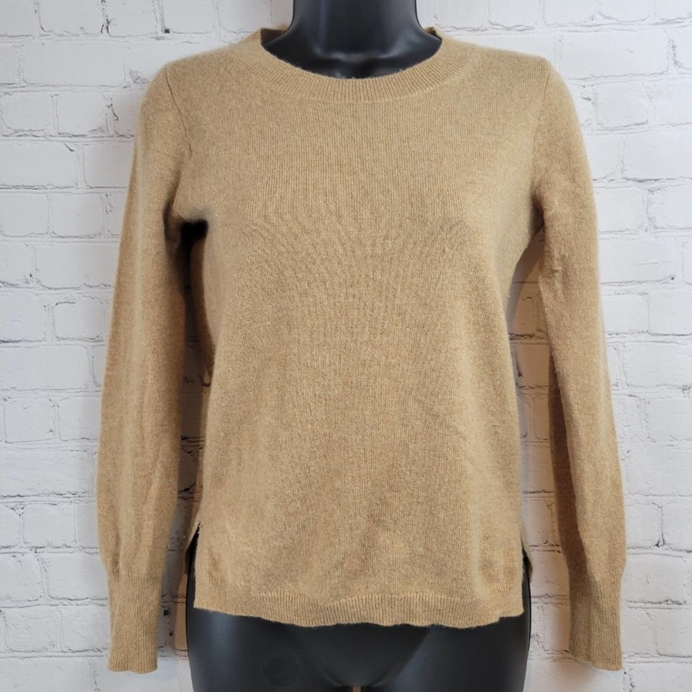 J. Crew Tan 100% Cashmere Long Sleeve Sweater